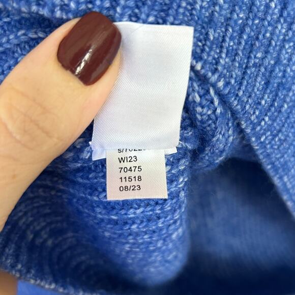 LOFT Women's Blue Knit Mock Neck Sweater Size Medium - Picture 5 of 6